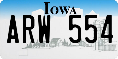 IA license plate ARW554
