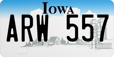 IA license plate ARW557