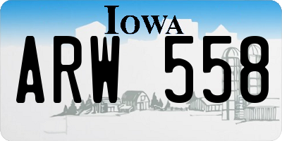 IA license plate ARW558
