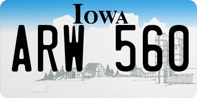 IA license plate ARW560