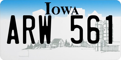 IA license plate ARW561
