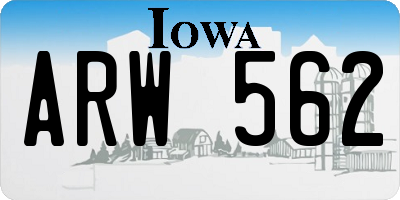 IA license plate ARW562