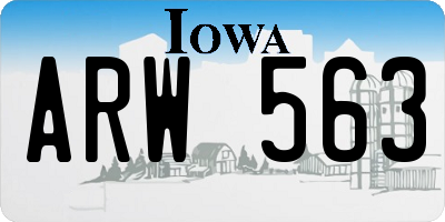 IA license plate ARW563