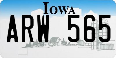 IA license plate ARW565