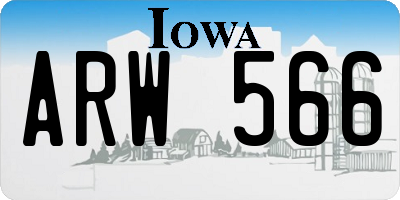 IA license plate ARW566