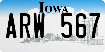 IA license plate ARW567