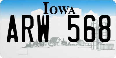 IA license plate ARW568