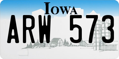 IA license plate ARW573
