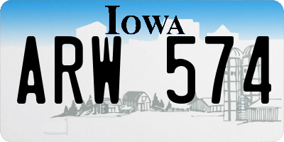 IA license plate ARW574
