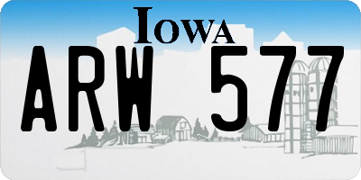 IA license plate ARW577