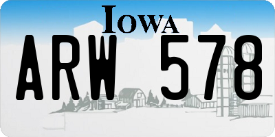IA license plate ARW578