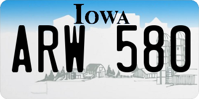 IA license plate ARW580