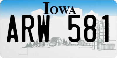 IA license plate ARW581