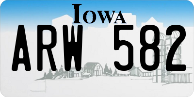 IA license plate ARW582