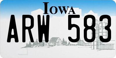 IA license plate ARW583
