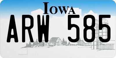 IA license plate ARW585