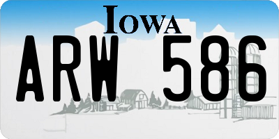 IA license plate ARW586