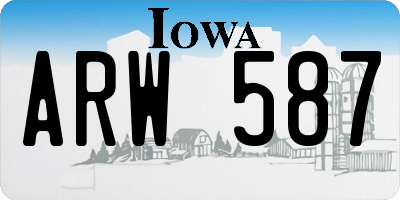IA license plate ARW587
