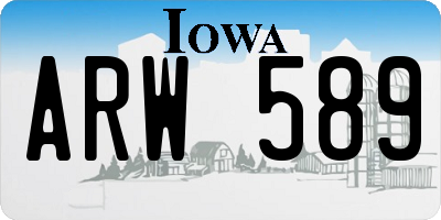 IA license plate ARW589