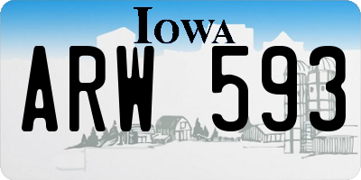 IA license plate ARW593