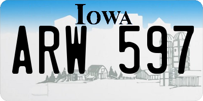 IA license plate ARW597