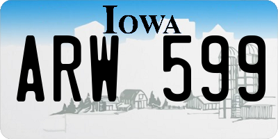IA license plate ARW599