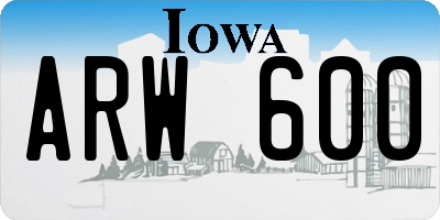 IA license plate ARW600