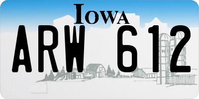 IA license plate ARW612