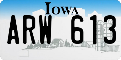 IA license plate ARW613