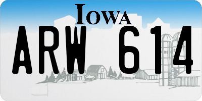 IA license plate ARW614