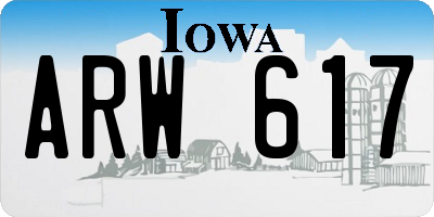 IA license plate ARW617