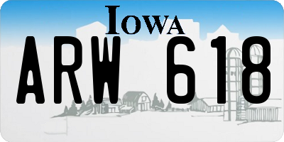 IA license plate ARW618