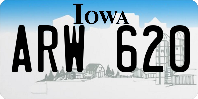 IA license plate ARW620