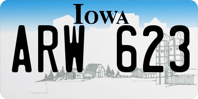 IA license plate ARW623