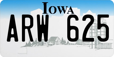 IA license plate ARW625