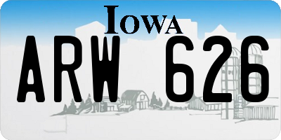 IA license plate ARW626
