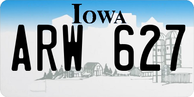 IA license plate ARW627