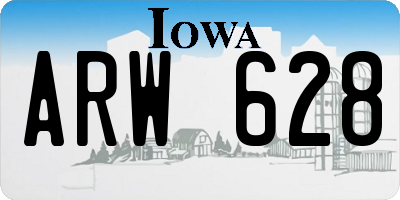 IA license plate ARW628