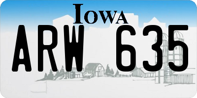IA license plate ARW635