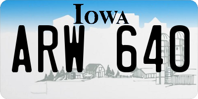 IA license plate ARW640