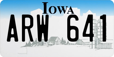 IA license plate ARW641