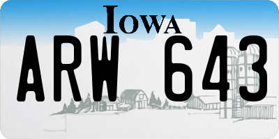 IA license plate ARW643