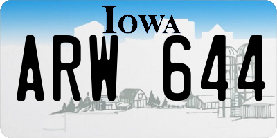 IA license plate ARW644