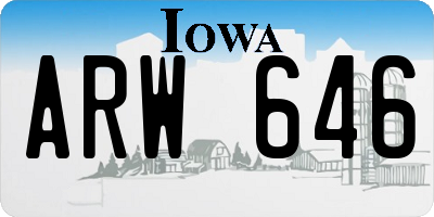 IA license plate ARW646