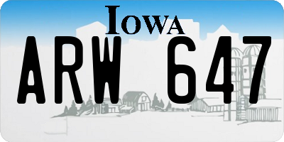 IA license plate ARW647
