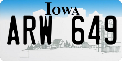 IA license plate ARW649