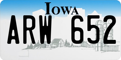 IA license plate ARW652
