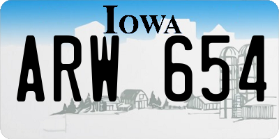 IA license plate ARW654