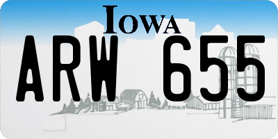 IA license plate ARW655