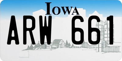 IA license plate ARW661
